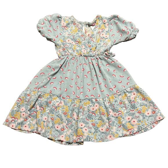Vince Camuto Blue and Pink Floral Dress Toddler Small Excellent Condition - Picture 1 of 12